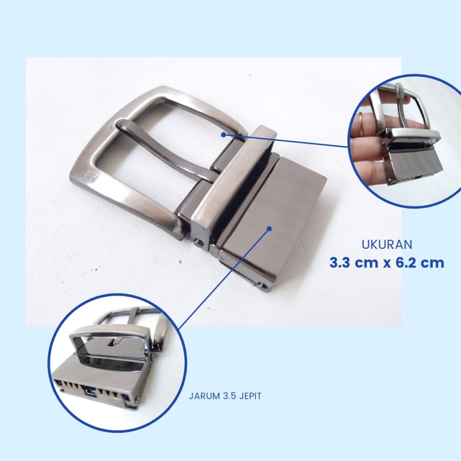 Gesper Ikat pinggang Pria Model Jepit Jarum 3,5 cm ( KPL JR 35 JEPIT )